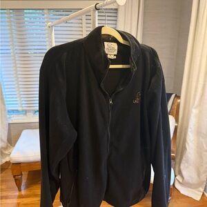 Ducks Unlimited Black Zip Up Fleece Jacket with Camo Collar